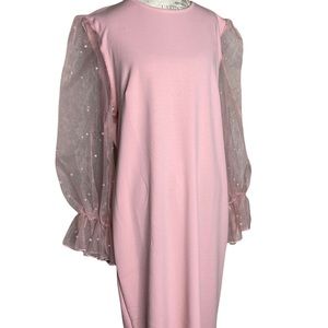 Womens Formal Dress Spring Easter Mother of the bride Pink Puff Sleeve Pearls 3X